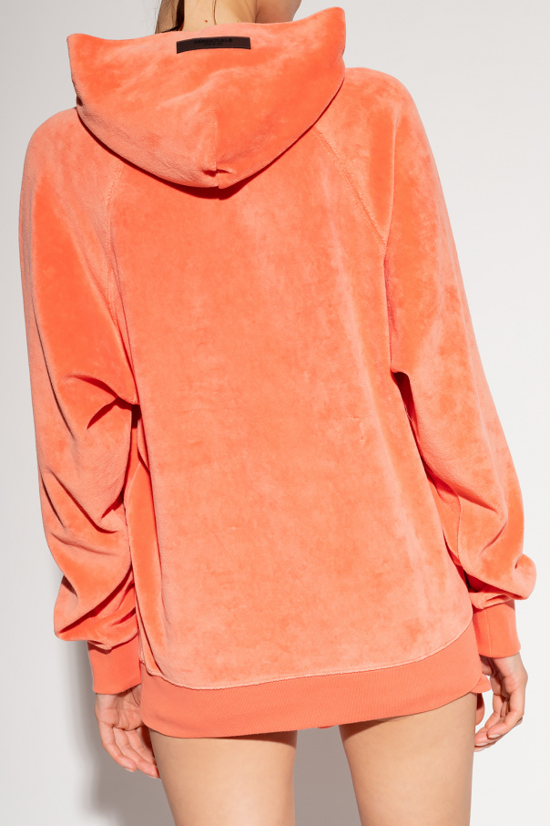 Orange velvet hoodie best sale